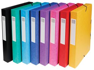 Exacompta elastobox Exabox 8 geassorteerde kleuren: geel, rood, roze, paars, blauw, turquoise, groen e...