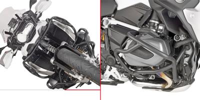 GIVI Valbeugel, Valbeugels voor de moto, TN5128 Zwart gepoedercoat staal onderzijde