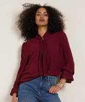 uni blouse met sjaalkraag