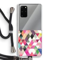 Gekleurde driehoekjes: Samsung Galaxy S20 Plus Transparant Hoesje met koord