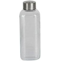 Urban Living Waterfles/drinkfles Vertigo - glas - transparant - met RVS dop - 750 ml Urban Living Waterfles/drinkfles Vertigo - glas - transparant - met RVS dop - 750 ml