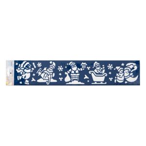 Kerst decoratie raamsjablonen - sneeuwpop/kerstman - 60 x 12 cm -raamversiering