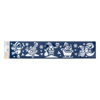 Kerst decoratie raamsjablonen - sneeuwpop/kerstman - 60 x 12 cm -raamversiering