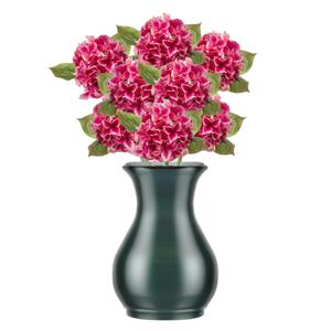 Kunstbloem Hortensia tak - 8x - Challenge - 47 cm - fuchsia - kunst zijdebloem - Hydrangea