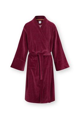 Pip Studio Naomi Kimono Velvet Little Sumo Stripe Rood Roze