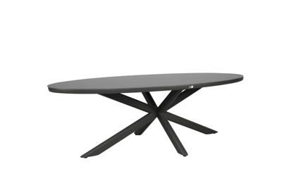 Qopps Vidas ovaal tuintafel 240 x 115 mat royal grey met sinterstone bald