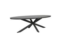 Qopps Vidas ovaal tuintafel 240 x 115 mat royal grey met sinterstone bald