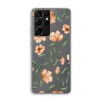 Peachy flowers: Samsung Galaxy S21 Ultra Transparant Hoesje