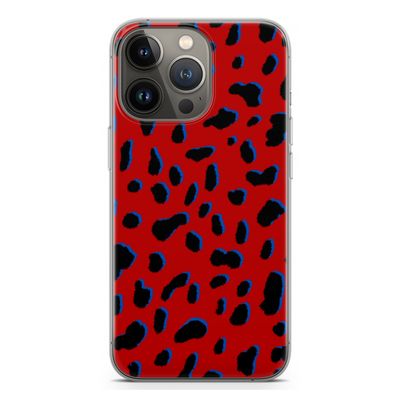 Red Leopard: iPhone 13 Pro Transparant Hoesje