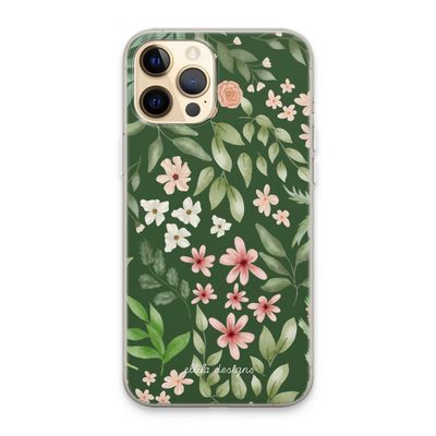 Botanical green sweet flower heaven: iPhone 13 Pro Max Transparant Hoesje