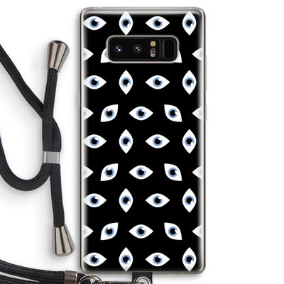 Eyes pattern: Samsung Galaxy Note 8 Transparant Hoesje met koord