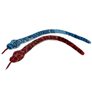 Pluche knuffel dieren set 2x Slangen blauw en rood van 100 cm - Knuffeldier