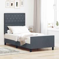 Bedframe met hoofdeinde Donkergrijs 90 x 190 cm Fluweel