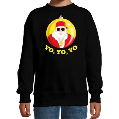 Kersttrui / sweater - voor kinderen - Kerstman - zwart - Yo Yo Yo - rappers