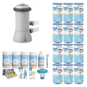 WAYS - Zwembad Onderhoud - Pakket Medium Deluxe & Filterpomp 2271 L/u & 12 Filters Type A