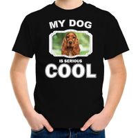 Spaniel honden t-shirt my dog is serious cool zwart voor kinderen - thumbnail