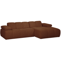 Woood Mojo chaise longue bank rechts bouclé Roestbruin Melange