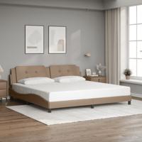 Bedframe met hoofdbord kunstleer cappuccinokleurig 200x200 cm