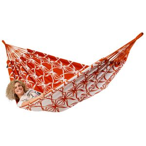 Familie hangmat - 400x180cm - Rood - 200kg draagkracht- 100% katoen - binnen & buiten
