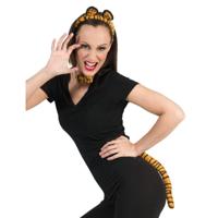 Tijger verkleed accessoires set - dierenpak - carnaval - diadeem en staart - dames