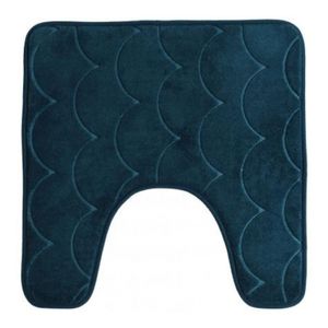 Urban Living Badkamerkleedje/wc badmat tapijt - memory foam - donkerblauw - 49 x 49 cm