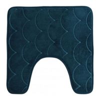 Urban Living Badkamerkleedje/wc badmat tapijt - memory foam - donkerblauw - 49 x 49 cm - thumbnail