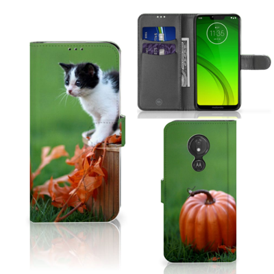 Motorola Moto G7 Power | Telefoonhoesje | Met pasjeshouder | Kitten