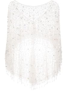 Jenny Packham cape Tuva à ornements de sequins - Blanc