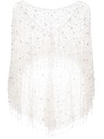 Jenny Packham cape Tuva à ornements de sequins - Blanc