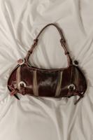 Middelgrote tas van leer met ritsen studio - RED - U