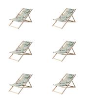 Houten strandstoel ca. 120x55 cm Grasse green natural outdoor finishing (6 stuks) Madison - Madison