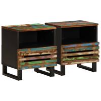 Nachtkastjes 2 st 40x34x46 cm massief gerecycled hout