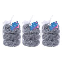 Schuursponsjes - RVS - 12x - staalspons - sponzen - 6 cm