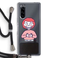 Hartje: Sony Xperia 5 Transparant Hoesje met koord