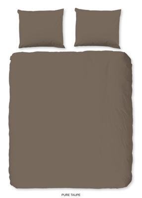Pure Dekbedovertrek "uni dessin" - Taupe - (240x200/220 cm) - Microfiber