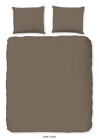Pure Dekbedovertrek "uni dessin" - Taupe - (240x200/220 cm) - Microfiber