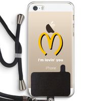 I'm lovin' you: iPhone 5 / 5S / SE Transparant Hoesje met koord