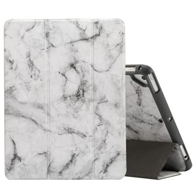 Marmeren textuur patroon horizontale Flip Case voor de iPad 9 7 (2018) met drie-vouwen houder & Pen Slots(Black)