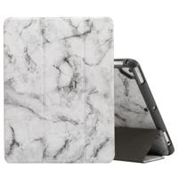 Marmeren textuur patroon horizontale Flip Case voor de iPad 9 7 (2018) met drie-vouwen houder & Pen Slots(Black)