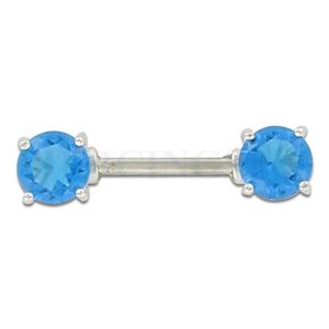 Tepelpiercing kristallen aquamarijn