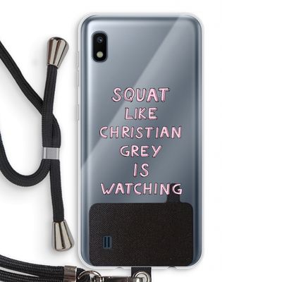 Christian Grey: Samsung Galaxy A10 Transparant Hoesje met koord