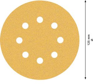 Bosch Accessoires Expert C470 schuurpapier voor excenterschuurmachines 125 mm, 8 gaten, K80 50-delig - 1 stuk(s) - 2608900910