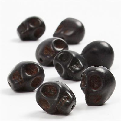 Creativ Company Howlite, d 12 mm, gatgrootte 1,5 mm, zwart, 32 stuk/ 1 doos