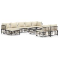 The Living Store Loungebank Antraciet Poly Rattan - 72x72x66 cm - Weerbestendig - thumbnail