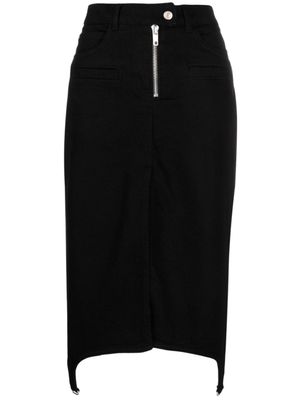 Courrèges jupe en jean zippé à design asymétrique - Noir
