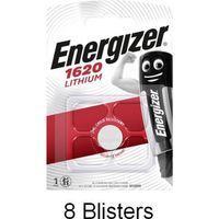 8 stuks (8 blisters a 1 stuk) Energizer CR1620 Lithium Knoopcel 3V - thumbnail