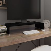 Tv-meubel/monitorverhoger zwart 70x30x13 cm glas