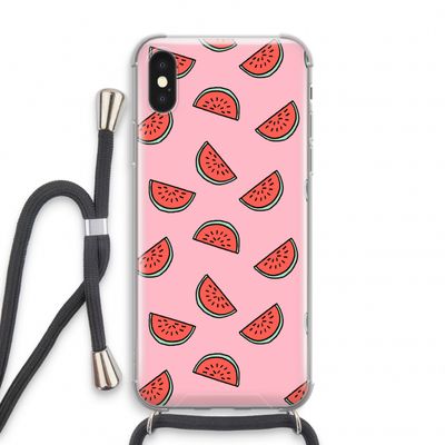 Watermeloen: iPhone XS Transparant Hoesje met koord