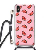 Watermeloen: iPhone XS Transparant Hoesje met koord
