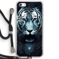 Darkness Tiger: iPhone 5 / 5S / SE Transparant Hoesje met koord
